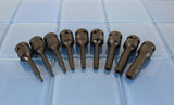 TEMO 9p 3"L Tamper Proof Torx Star 6 point Black Impact Bit Socket Set
