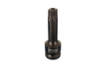 TEMO Tamper Proof T60 3 Inch Long Tamper Proof Torx Star 6 Point Black Impact Bit Socket 1/2 Inch Square Drive Auto Repair Tool