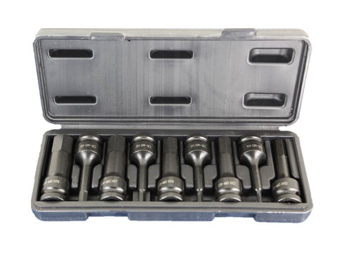 TEMO 9 PC 3" L Tamper proof Hex Hexagon Black Impact Bit Socket Set