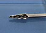 TEMO SL-3L6 NF Aluminum Cut Carbide Rotary Burr File, 3/8 Inch Head 14 Deg Cone, 1/4 Inch Diameter 6 Inch Long Shank