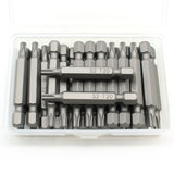 TEMO 25 pc T20 Torx 6 Point Impact Ready 2 Inch Length Screwdriver Insert Bits Hex Shank with Quick Release Slot