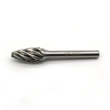 TEMO SF-5 NF Aluminum Cut Carbide Rotary Burr File, 1/2 Inch Head Round Tree, 1/4 Inch Diameter 2 Inch Long Shank