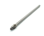 TEMO SF-3L6 NF Aluminum Cut Carbide Rotary Burr File, 3/8 Inch Head Roundtree, 1/4 Inch Diameter 6 Inch Long Shank