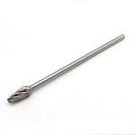 TEMO SF-5L6 NF Aluminum Cut Carbide Rotary Burr File, 1/2 Inch Head Round Tree, 1/4 Inch Diameter 6 Inch Long Shank