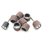 TEMO 100 pc 1/2 Inch Sand Drum Grit 60 Coarse with 2 pc 1/8 Inch Mandrel for Dremel Rotary Tools