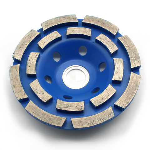 TEMO 4" Diamond Two Row Segment Grinding Wheel Disc Marble Tile Concrete Rock