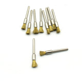 TEMO 10 pc Brass Bristle 1/4 Inch Pen Wire Brush #537 with 1/8 Inch Shank for Dremel and Other Rotary Tools