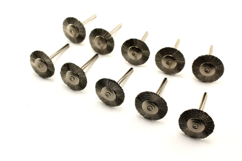 TMAX 100 pc Stainless Steel 3/4 Inch Flat Wire Brush Wheel with 1/8 Inch Shank