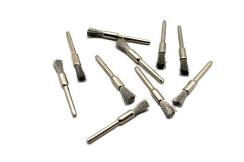 TMAX 100 pc Stainless Steel 1/4 Inch Pen Wire Brush Wheel with 1/8 Inch Shank