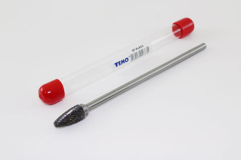 TEMO SF-5L6 Double Cut CARBIDE ROTARY BURR FILE,  Round Tree