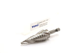 TEMO M35 Cobalt Spiral Flute Step Drill Unibit, 12 Size 3/16" - 7/8", 1/4" Hex Shank