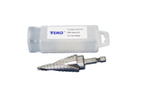 TEMO M35 Cobalt Spiral Flute Step Drill Unibit, 12 Size 3/16" - 7/8", 1/4" Hex Shank