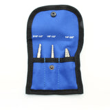 TEMO 3 pc M35 Cobalt Straight Flute Step Drill Double Cut Unibit Total 28 Step 1/8" - 3/4"