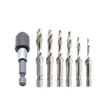 TMAX 6 pc Combination Drill and Tap Set w 1/4 inch quick change adapter