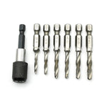 TEMO M2 6 pc Combination Drill and Tap Set with 1/4 Inch Quick Change Adapter (Sizes 6-32 to 1/4-20)