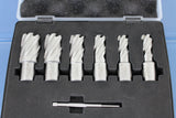 TMAX 6 pc 9/16" to 1" Annular Cutter Set Kit Weldon Shank Pilot Pin