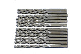 TEMO 12 pc 1/4" Cobalt 135-Degree Jobber Drill Bit 4" Total Length, 2-1/2" Working Length