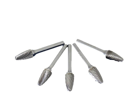 TEMO SF-5 5-pack set Double Cut CARBIDE ROTARY BURR File