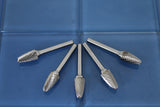 TEMO SF-5 5-pack set Double Cut CARBIDE ROTARY BURR File
