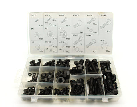 TMAX 240 pc Heavy Duty Nut and Bolt Assortment Set Kit M4 M5 M6 M8 M10