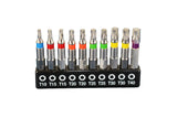 TEMO 10 pc Color Coded T10-T40 6 point Torx Impact Ready 2 Inch Long Screwdriver Insert Bit Set