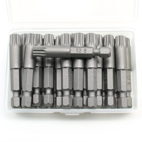 TMAX 25 pc M8 Spline 12 point 2 Inch Screwdriver Insert Bits