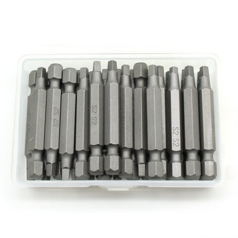 TMAX 25 pc #2 Square Robertson 2 Inch Screwdriver Insert Bits, Durable S2 Steel, with Heavy Duty Storage Container