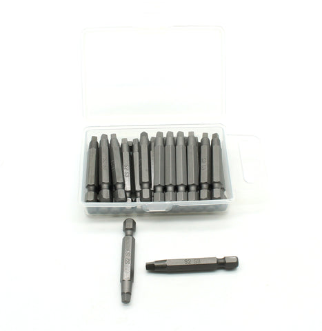 TMAX 25 pc #3 Square Robertson 2 Inch Screwdriver Insert Bits, Durable S2 Steel, with Heavy Duty Storage Container