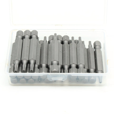 TEMO 25 pc T10H Tamper Proof Security Torx 6 point 2 Inch Screwdriver Insert Bits