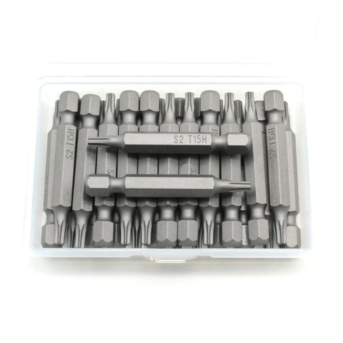 TMAX 25 pc T15H Tamper Proof Security Torx 2" Screwdriver Insert Bits