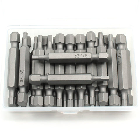 TEMO 25 pc 1/8 Inch Hex 2 Inch Screwdriver Insert Bits