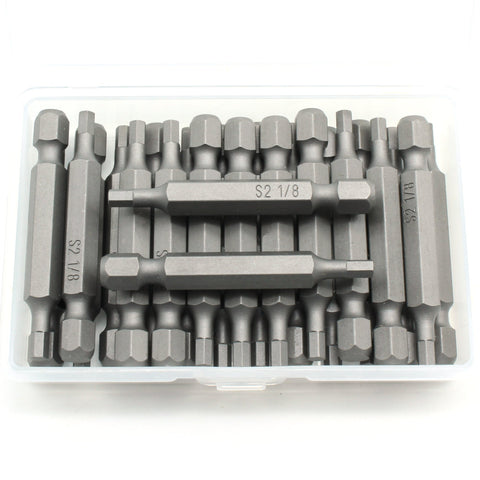 TMAX 25 pc 1/8" Hex 2 Inch (50mm) Screwdriver Insert Bits