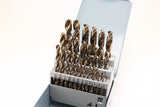 TEMO 29 pc Cobalt 135 Degree Jobber Length Twist Drill Bit Set Sizes 1/16 Inch to 1/2 Inch