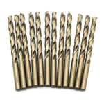 TEMO 12 pc 9/32 Inch Cobalt 135 Degree Jobber Length Twist Drill Bit 4.25 Inch Length