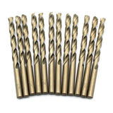 TEMO 12 pc 9/32 Inch Cobalt 135 Degree Jobber Length Twist Drill Bit 4.25 Inch Length