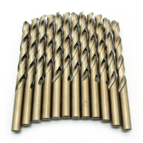 TEMO 12 pc 23/64 inch Cobalt Bits 135-Degree Jobber Drill Bit Set 8 inch