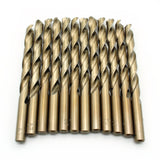 TEMO 12 pc 27/64" Cobalt 135-Degree Jobber Drill Bit 5-1/2" Total Length, 4" Working Length