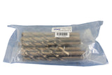 TEMO 12 pc 31/64" Cobalt 135-Degree Jobber Drill Bit 6" Total Length, 4-1/2" Working Length