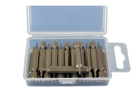 TEMO 25 pc T6H Tamper Proof Security Torx 6 point 2 Inch Screwdriver Insert Bits