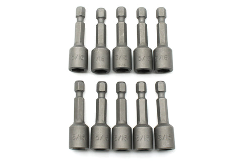 TEMO 10 pc Impact Ready 5/16 Inch Magnetic Nutsetter Set 1/4 Inch Shank