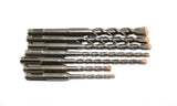 TMAX 7 pc SDS Plus Rotary Hammer Drill Bit Set (3/16", 1/4", 5/16", 3/8", and 1/2") Carbide Tipped  for Drilling Through Concrete, Cement, Stone, Brick, Ceramic Pots