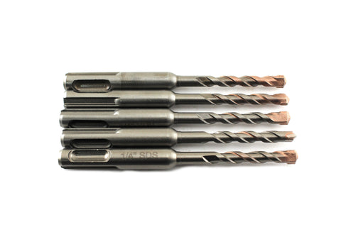 TMAX 5 pc Sds-Plus Rotary Hammer Drill Bit Set 1/4 x 2 x 4 Inch