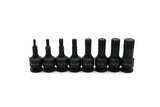 TMAX 8 pc Spline Set M4-M16 2 Inch Long Impact Socket Bit 3/8 Inch Drive