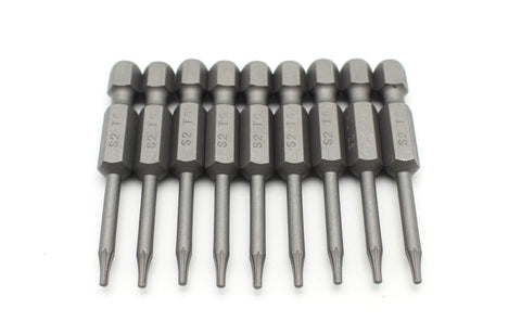 TMAX 10 pc T6 Torx Star Reduced Round Shank Screwdriver Insert Bit
