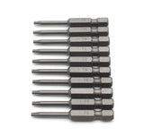 TMAX 10 pc T9 Torx Star Reduced Round Shank Screwdriver Insert Bit