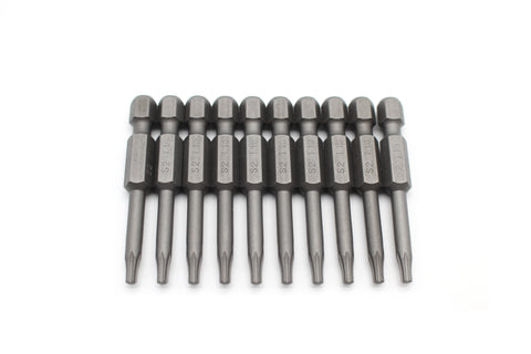 TMAX 10 pc T10 Torx Star Reduced Round Shank Screwdriver Insert Bit