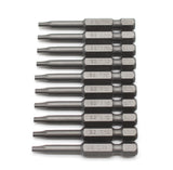 TMAX 10 pc T10 Torx Star Reduced Round Shank Screwdriver Insert Bit