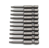 TMAX 10 pc T10 Torx Star Reduced Round Shank Screwdriver Insert Bit