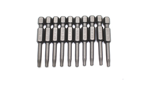TMAX 10 pc T15 Torx Star Reduced Round Shank Screwdriver Insert Bit