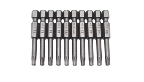 TMAX 10 pc T20 Torx Star Reduced Round Shank Screwdriver Insert Bit